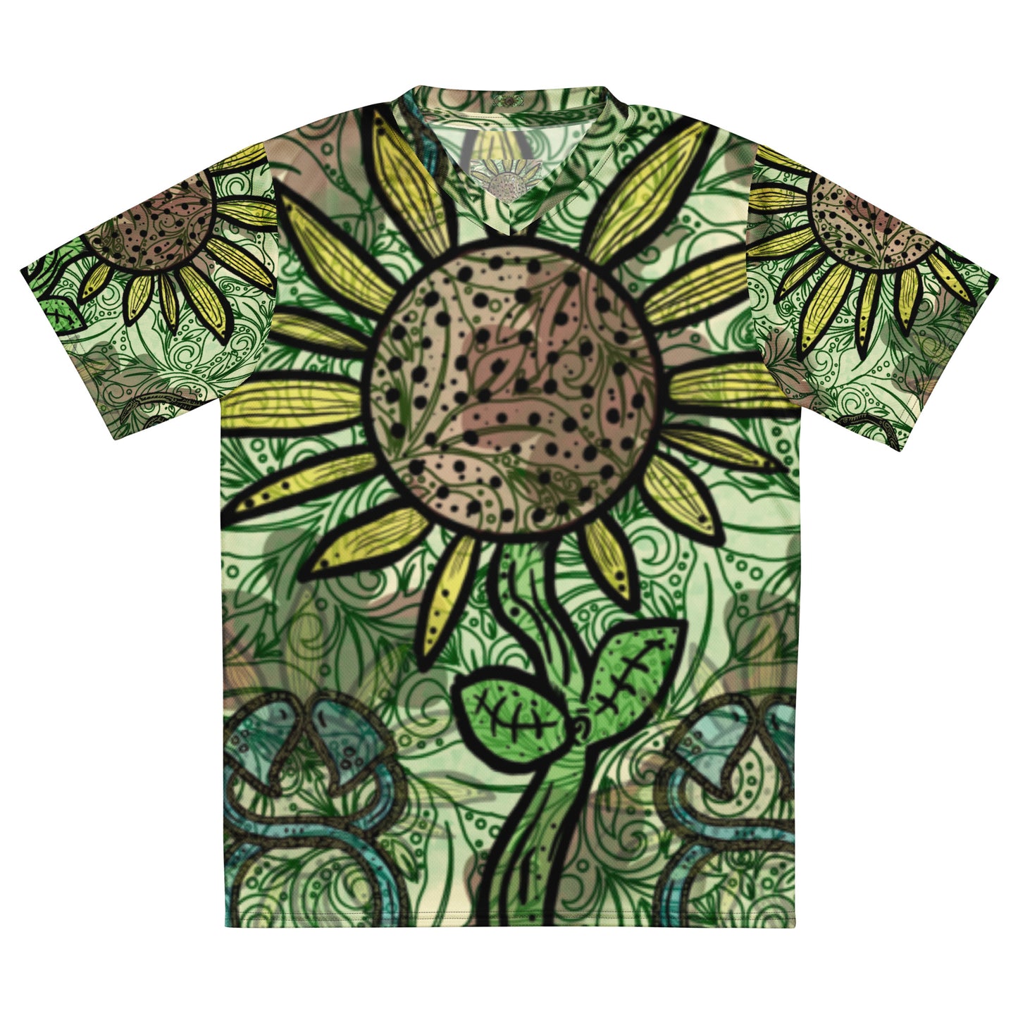 Grow like a sunflower Recycled unisex sports jersey