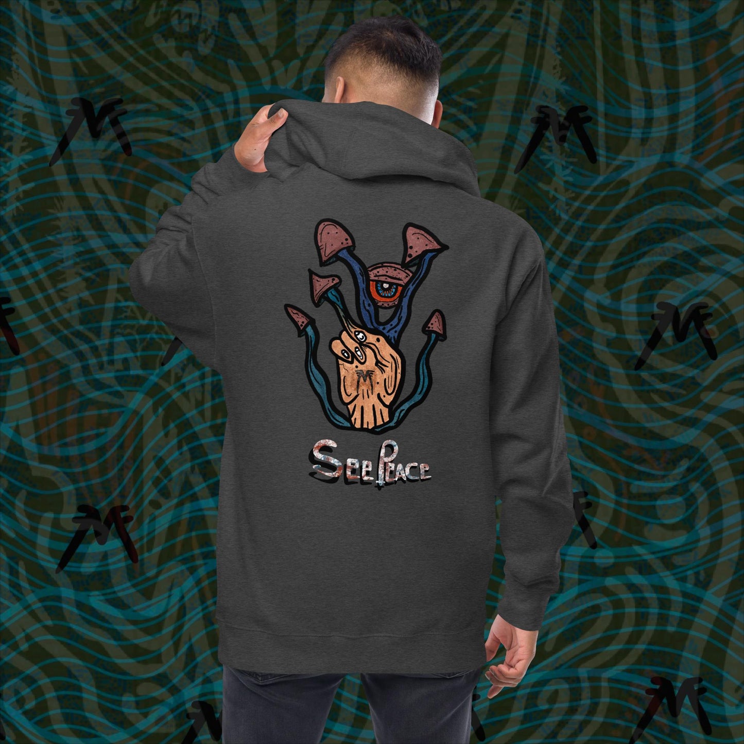 See peace Unisex fleece zip up hoodie